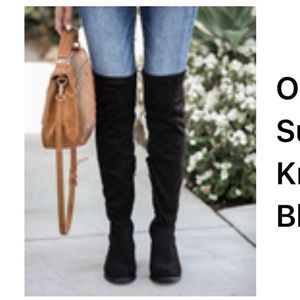 Vici - FAUX SUEDE OVER THE KNEE BOOT - BLACK